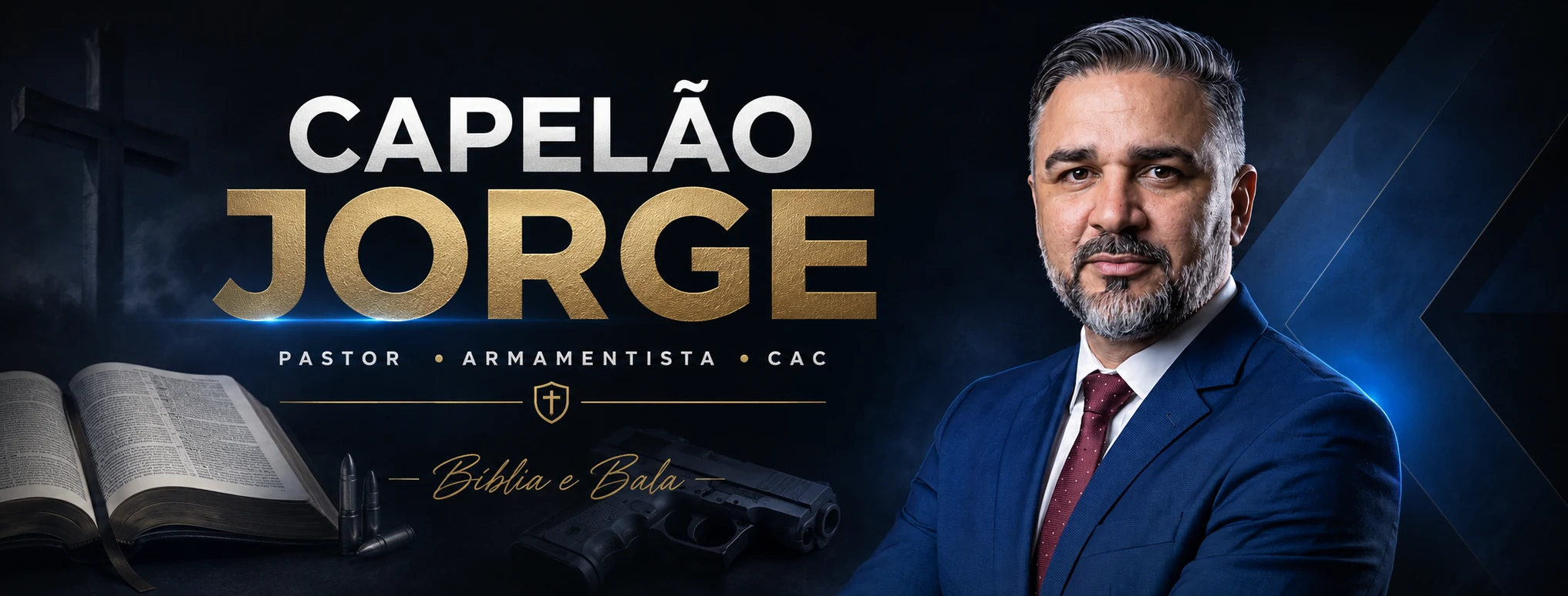 Identidade visual Capelão Jorge — Bíblia e Bala
